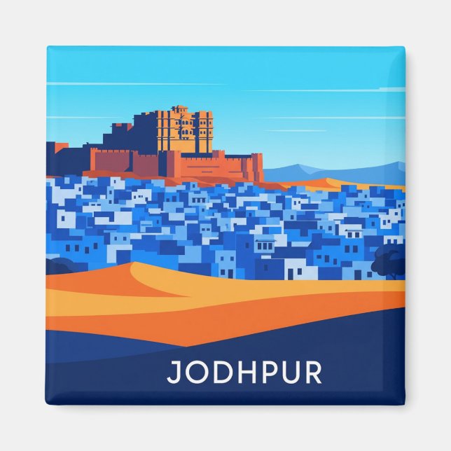 Íman Abstract Jodhpur India Blue houses (Frente)