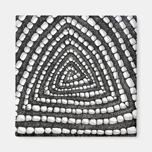 Íman Abstract Triangle Detailed Pen and Ink Shapes  (Frente)