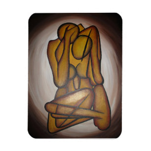 Íman Abstrato Amadurece Arte Contemporânea Em Ochre E N