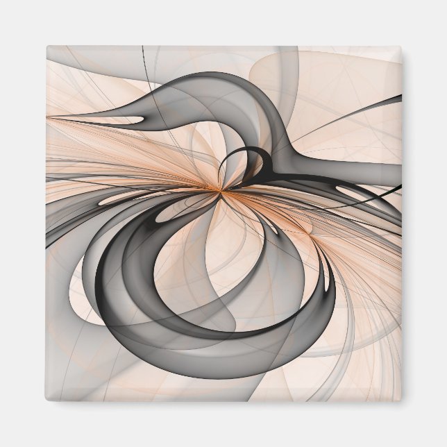 Íman Abstrato Anthracite Cinza Siena Moderna Arte Fract (Frente)