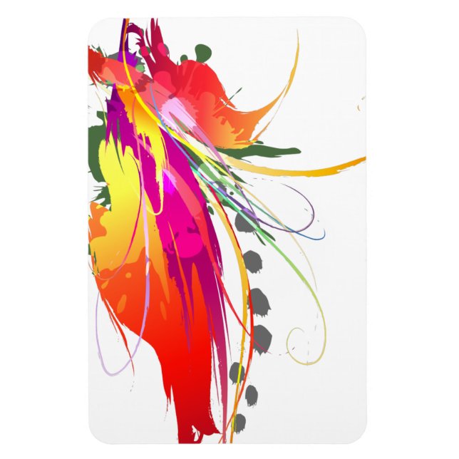 Íman Abstrato Bird of Paradise Paint Splatters (Vertical)