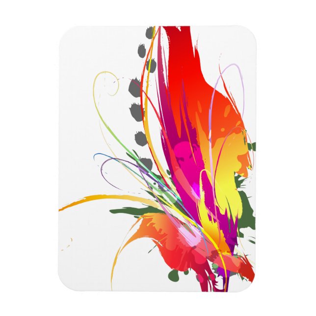 Íman Abstrato Bird of Paradise Paint Splatters (Vertical)