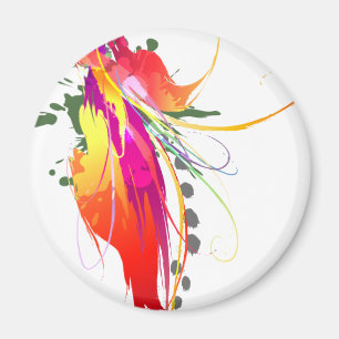 Íman Abstrato Bird of Paradise Paint Splatters