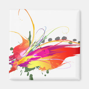 Íman Abstrato Bird of Paradise Paint Splatters