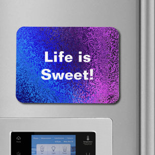 Íman Abstrato brilhante azul e roxo é doce