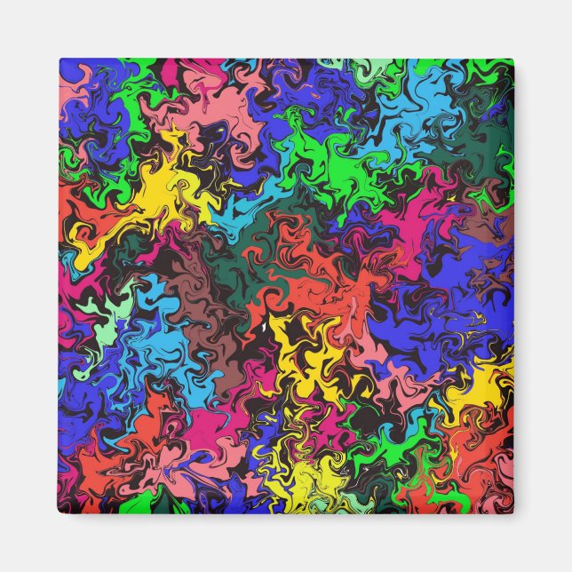 Íman Abstrato Colorida Twirly / (Frente)