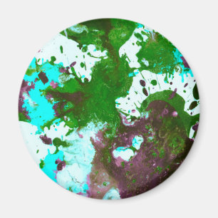Íman Abstrato Colorido, cor verde e roxo