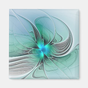 Íman Abstrato com Arte Fractal Azul, Moderna