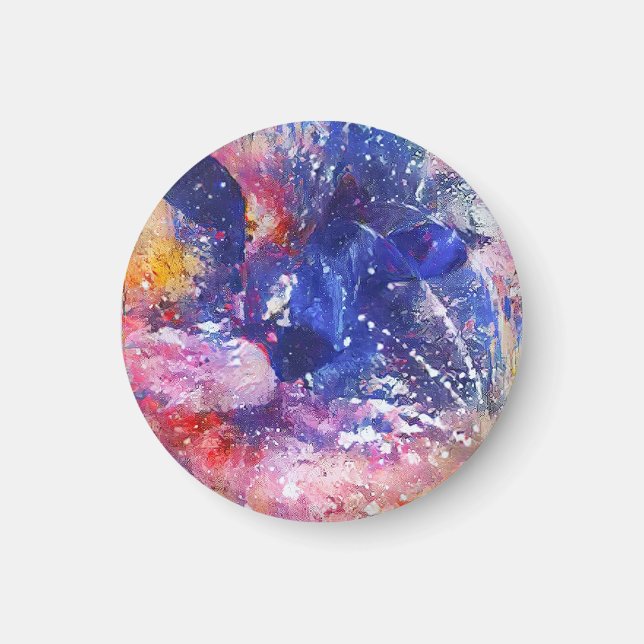 Íman Abstrato Cósmico Cat Dreamscape (Frente)