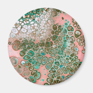 Íman Abstrato de cor de pêssego e de turquesa