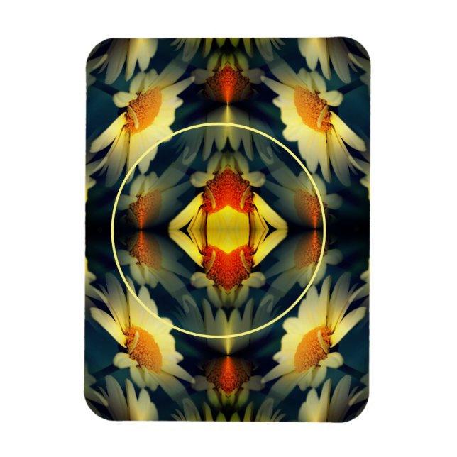 Íman Abstrato de Flor Amarelo Crie sua própria foto (Vertical)