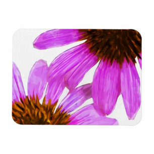 Íman Abstrato de Flor Echinacea Roxo