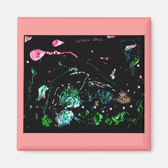 Íman Abstrato de magia de tinta soprada da Abby (Frente)