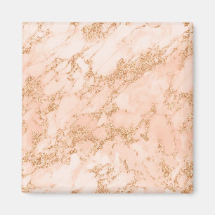 Íman abstrato de mármore Rosa dourado