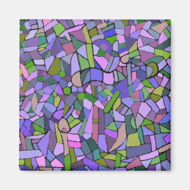 Íman Abstrato de mosaico roxo (Frente)