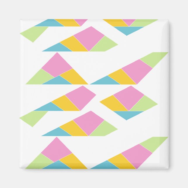 Íman abstrato de multicores em branco (Frente)