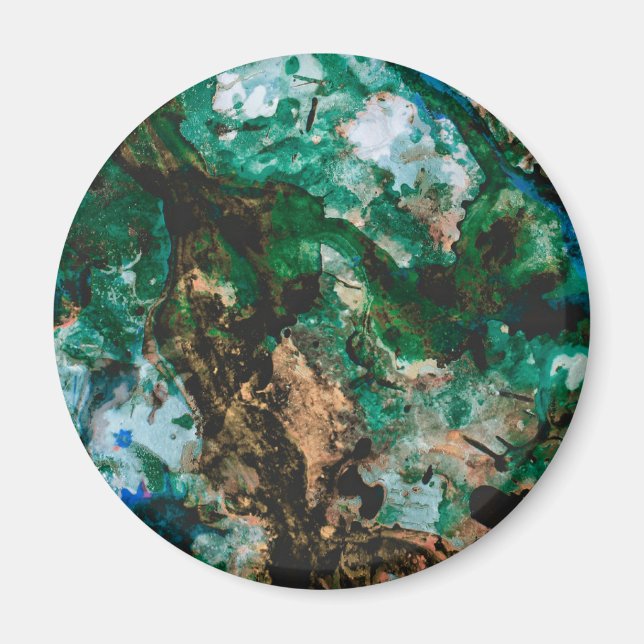 Íman Abstrato de muss Agate Green Crystal Geode (Frente)