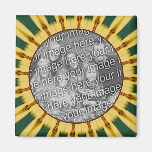 Íman Abstrato de Rays Amarelos Crie sua própria foto (Frente)