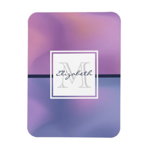 Íman Abstrato de Rotação Roxo e Rosa Moderno Monogram