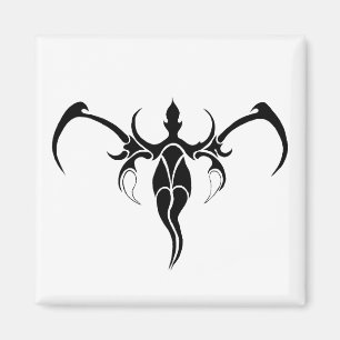 Íman Abstrato Elefante Tribal Design - preto e branco