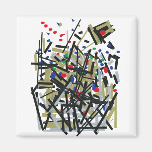 Íman Abstrato em fita e formas alfabéticas 1