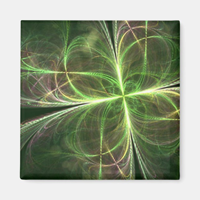 Íman Abstrato Fantasy Four Deixa o Green Clover (Frente)