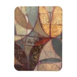 Íman Abstrato Floral Leaf Painting de Norman Wyatt