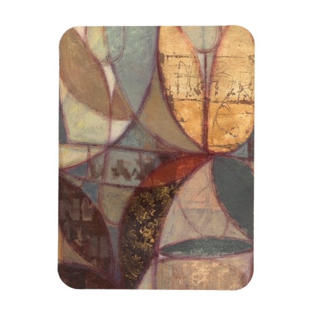 Íman Abstrato Floral Leaf Painting de Norman Wyatt (Vertical)