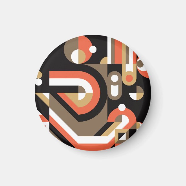Íman Abstrato geométrico: Design de Trabalho de arte fu (Frente)