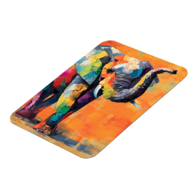 Íman Abstrato Happy Rainbow Elephant (Left Side)