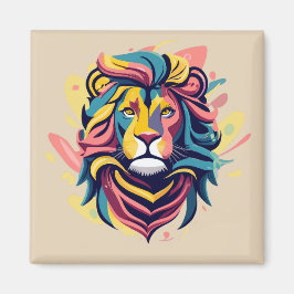 Íman Abstrato Lion Head Art