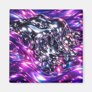 Íman Abstrato Líquido Roxo Cromo