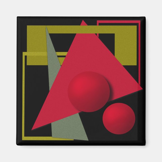 Íman Abstrato moderna formas geométricas impressão (Frente)