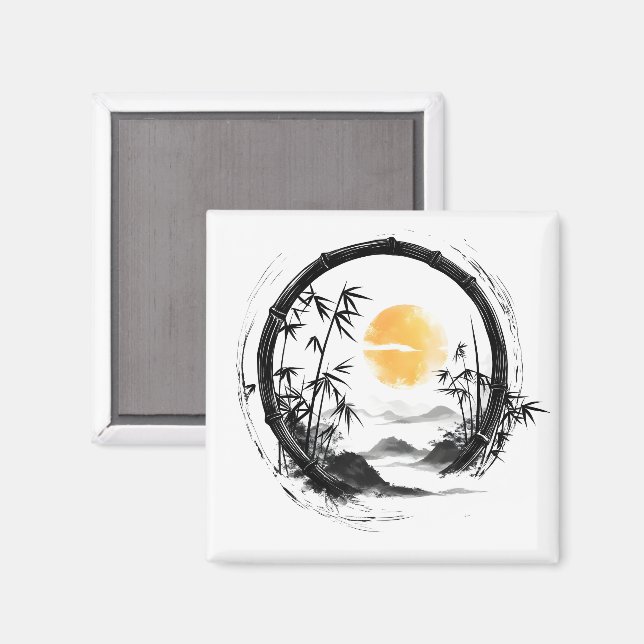 Íman Abstrato Moon Zen Bamboo Flow (Front/Back)