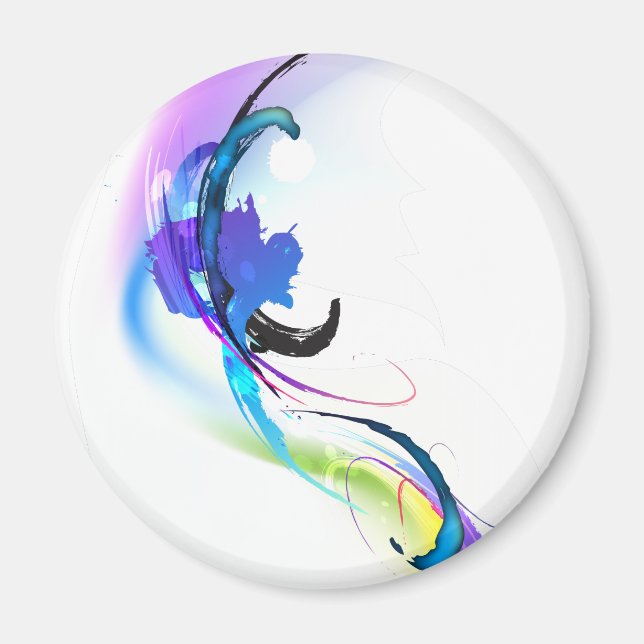 Íman Abstrato Morning Glory Paint Splatters (Frente)