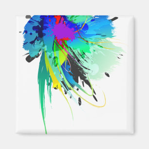 Íman Abstrato Paint Splatters
