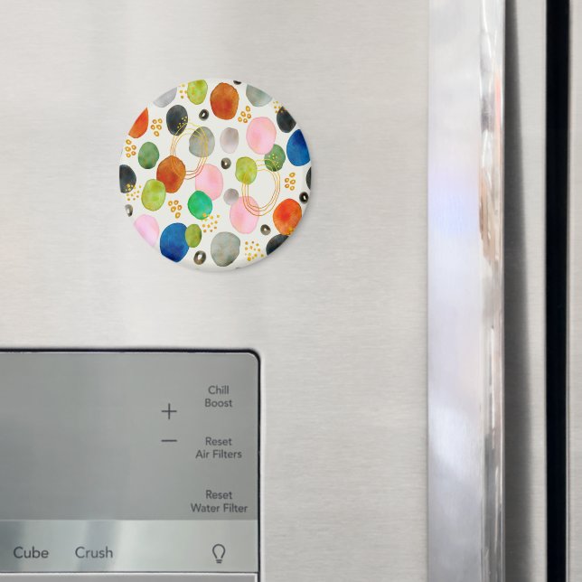 Íman Abstrato Pebble Dourado Glitter Art (In Situ (Fridge))