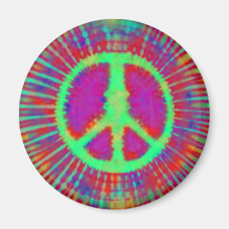 Íman Abstrato Psicodélico - Sinal de Paz Tie-Dye