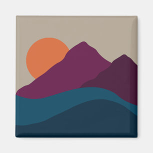 Íman Abstrato Queda Autumn Mountain Landscape Sunset