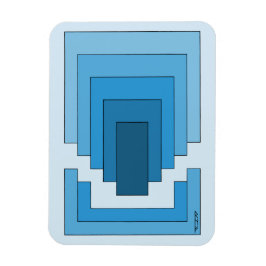 Íman Abstrato retangular em azul