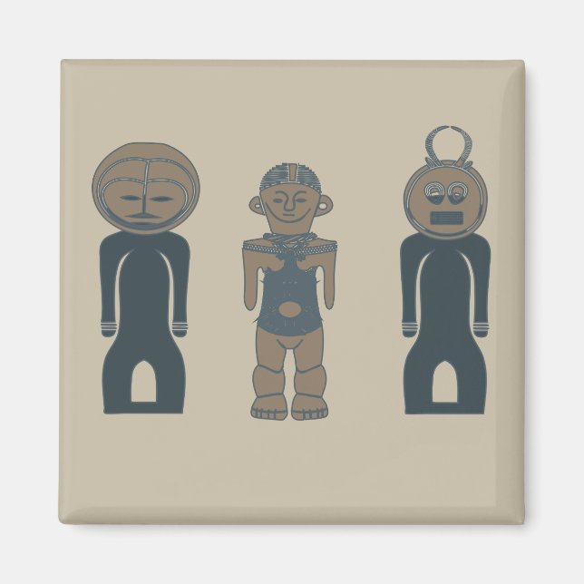 Íman abstrato, retrato africano, design afro-arte (Frente)