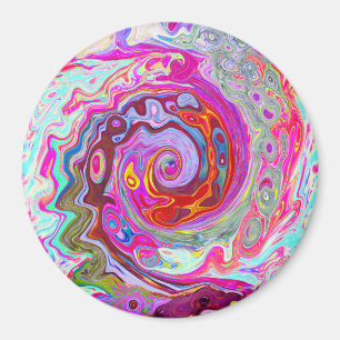 Íman Abstrato Retro-rosa-quente e espiral azul