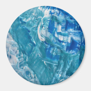 Íman Abstrato Teal Azul Branco