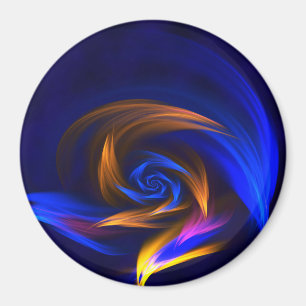 Íman Abstrato Vortex Forma Azul Laranja
