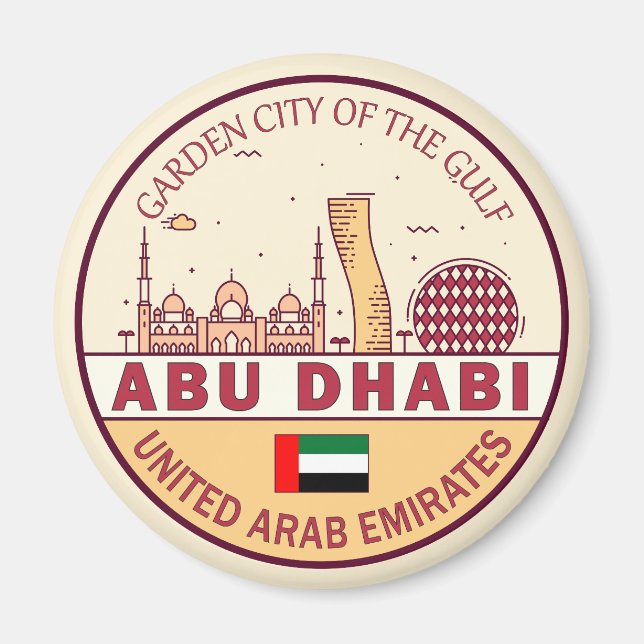 Íman Abu Dhabi Emirados Árabes Unidos Skyline Emblem (Frente)