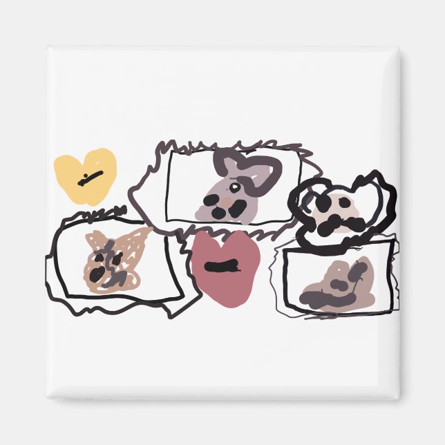 Íman Abyssinian sand terrier Hearts  (Frente)