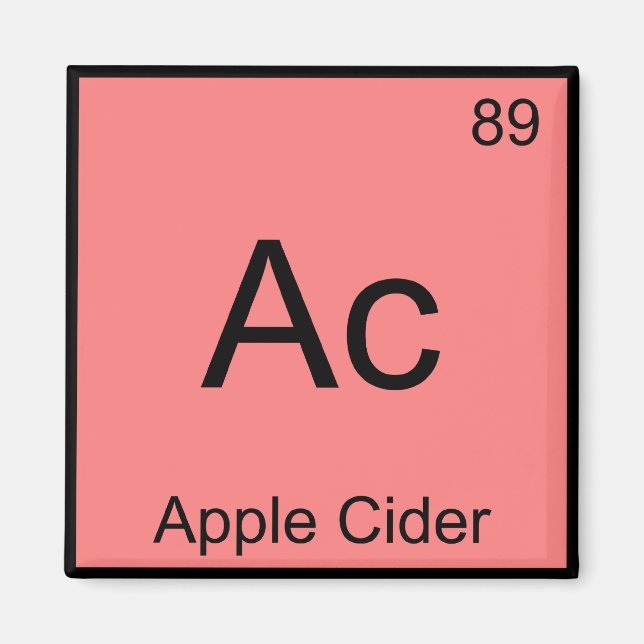 Íman Ac - Símbolo de Elemento de Química de Sidra Apple (Frente)