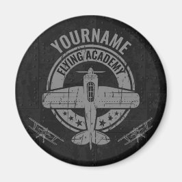 Íman Academia Piloto de Avião Vintage Personalizado