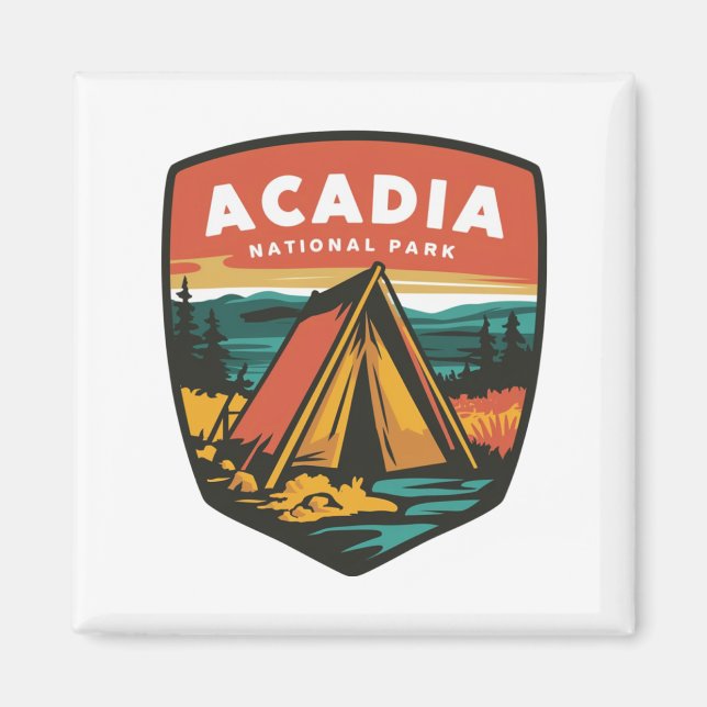 Íman Acadia National Park Camping Emblem (Frente)