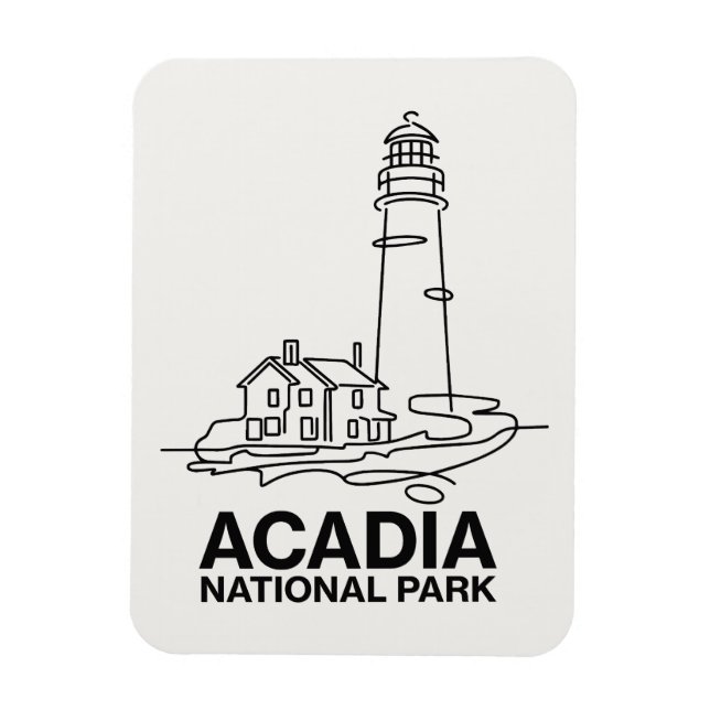 Íman Acadia National Park Lighthouse Line Art (Vertical)